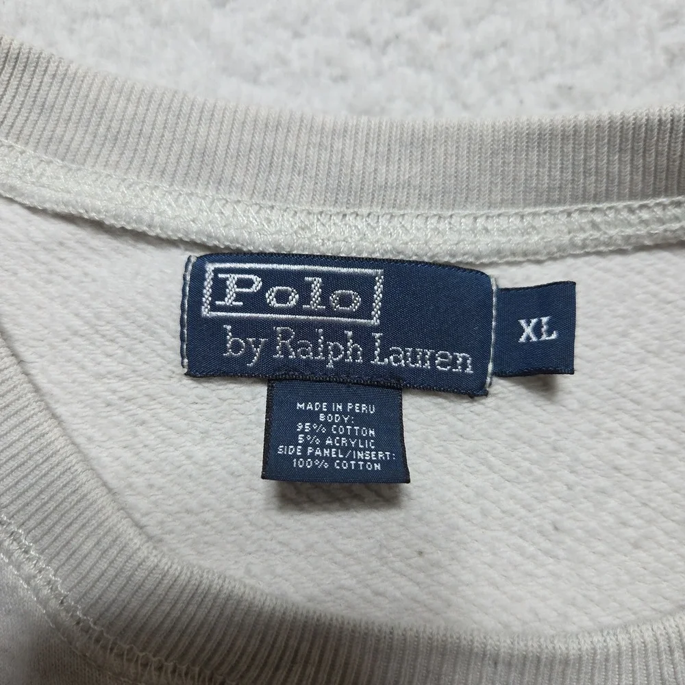 VTG 90s Polo Ralph Lauren REVERSE WEAVE Mens XL Gray Crewneck Sweatshirt Sweater